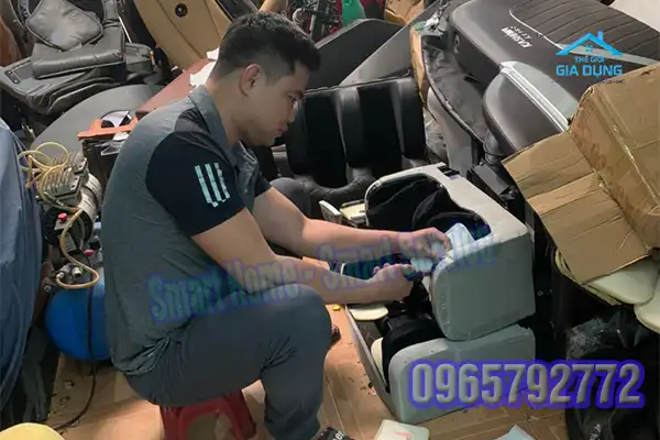 Ghế massage không hạ xuống được