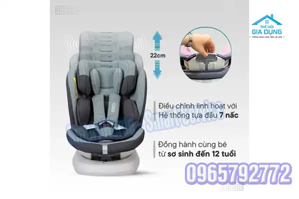 Ghế ô tô cho bé xoay 360 zaracos cusco 6406 isofix
