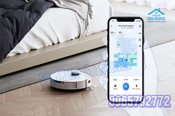 Robot hút bụi Xiaomi đang chạy bị tắt