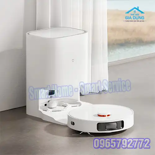 Robot hút bụi xiaomi quay về đế sạc khi đang vệ sinh